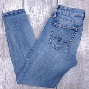 Silver Jeans Boyfriend Women 24x27 Blue Distressed Ripped Denim L27170SOP292